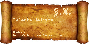 Zelenka Melitta névjegykártya